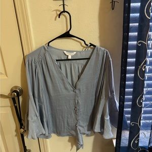 Blue bell bottom shirt